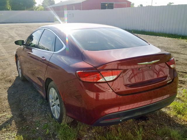 1C3CCCFB0GN114497 - 2016 CHRYSLER 200 LX MAROON photo 3