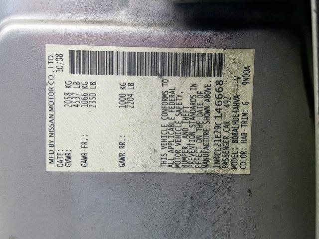 1N4CL21E29C146668 - 2009 NISSAN ALTIMA HYB BLACK photo 10