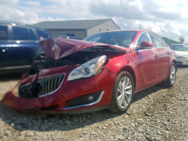 2G4GN5EX8F9239132 - 2015 BUICK REGAL PREM RED photo 2