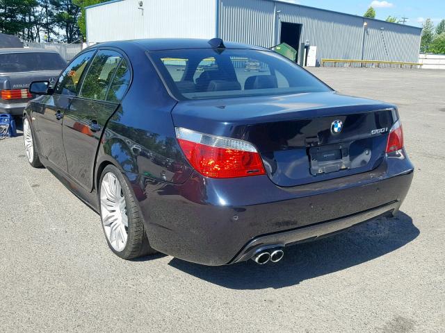 WBANB53587CP03663 - 2007 BMW 550 I BLUE photo 3