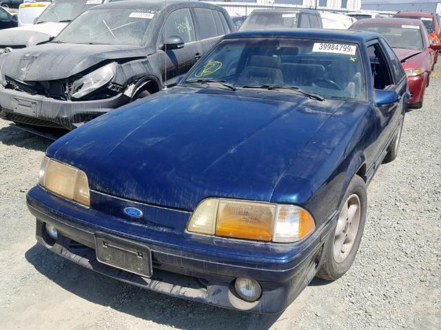 1FACP42E2PF129427 - 1993 FORD MUSTANG GT BLUE photo 2