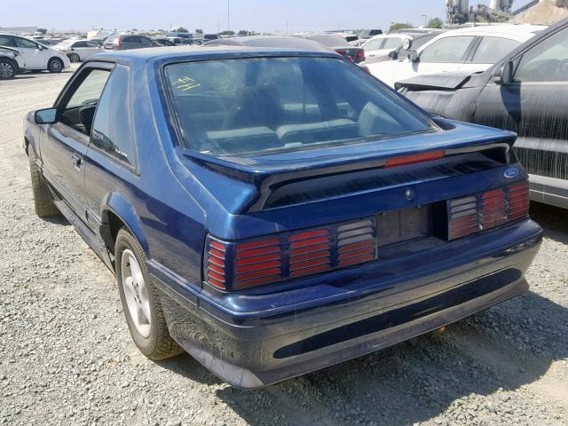1FACP42E2PF129427 - 1993 FORD MUSTANG GT BLUE photo 3