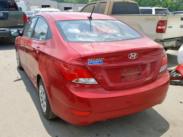 KMHCT4AE8GU062265 - 2016 HYUNDAI ACCENT SE RED photo 3