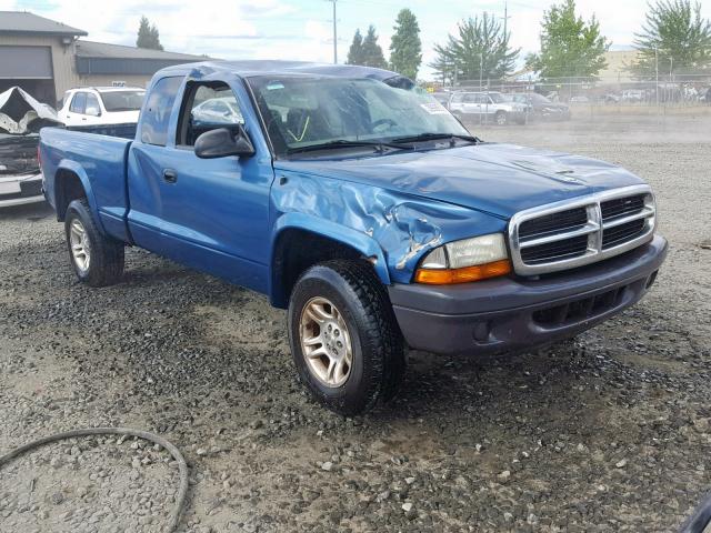 1D7HG12K24S549055 - 2004 DODGE DAKOTA SXT BLUE photo 1