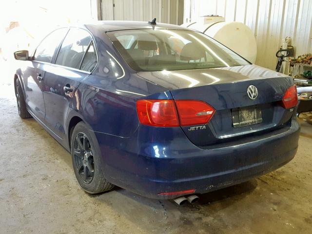 3VW3L7AJ6BM074072 - 2011 VOLKSWAGEN JETTA TDI BLUE photo 3