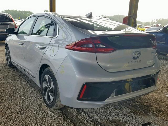 KMHC75LCXHU048634 - 2017 HYUNDAI IONIQ SEL SILVER photo 3