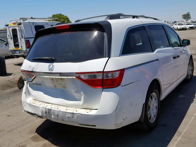 5FNRL5H25BB028625 - 2011 HONDA ODYSSEY LX WHITE photo 4