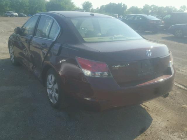 1HGCP26808A156631 - 2008 HONDA ACCORD EXL BURGUNDY photo 3