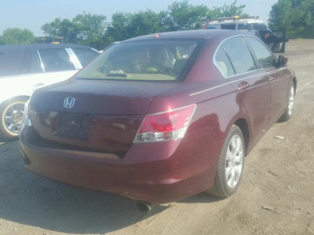 1HGCP26808A156631 - 2008 HONDA ACCORD EXL BURGUNDY photo 4