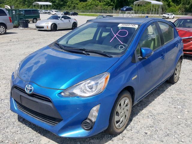 JTDKDTB31F1098691 - 2015 TOYOTA PRIUS C BLUE photo 2