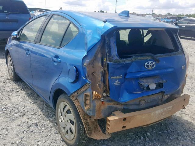 JTDKDTB31F1098691 - 2015 TOYOTA PRIUS C BLUE photo 3