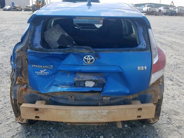 JTDKDTB31F1098691 - 2015 TOYOTA PRIUS C BLUE photo 9