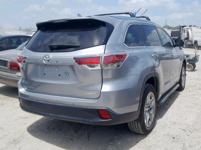 5TDYKRFH3FS086411 - 2015 TOYOTA HIGHLANDER SILVER photo 4