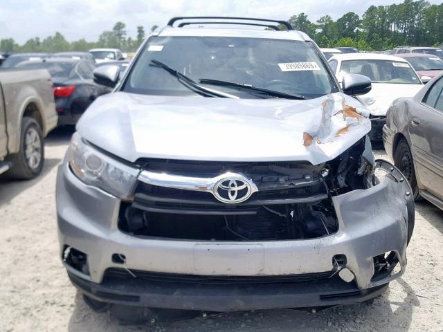 5TDYKRFH3FS086411 - 2015 TOYOTA HIGHLANDER SILVER photo 9