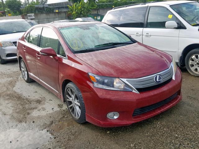 JTHBB1BA8A2002940 - 2010 LEXUS HS 250H RED photo 1