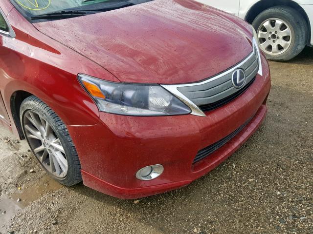 JTHBB1BA8A2002940 - 2010 LEXUS HS 250H RED photo 9