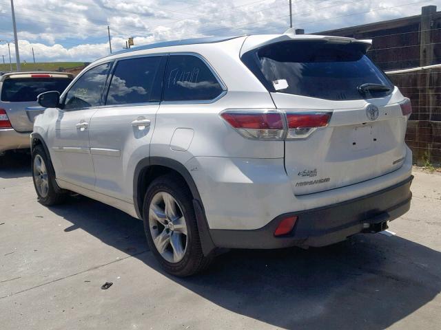 5TDDKRFH8FS186034 - 2015 TOYOTA HIGHLANDER WHITE photo 3