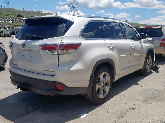 5TDDKRFH8FS186034 - 2015 TOYOTA HIGHLANDER WHITE photo 4