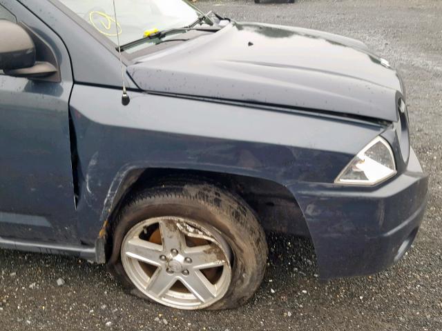 1J8FF47W67D261106 - 2007 JEEP COMPASS CHARCOAL photo 9