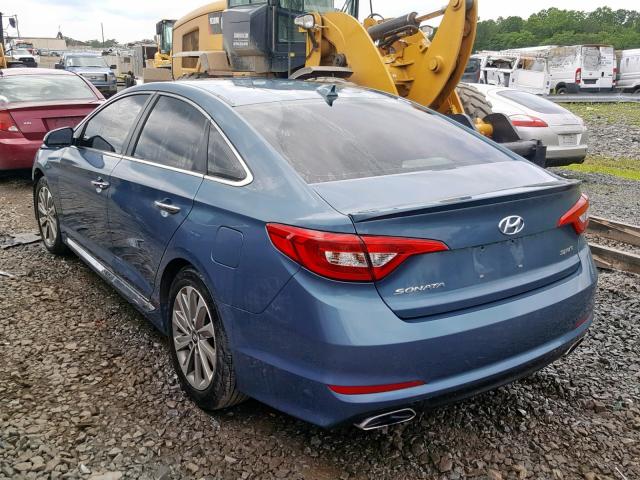 5NPE34AF5FH083475 - 2015 HYUNDAI SONATA SPO BLUE photo 3