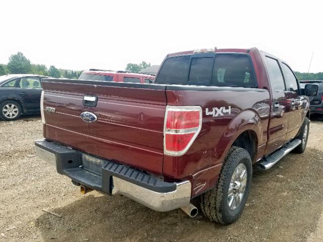 1FTEW1E89AFC01953 - 2010 FORD F150 SUPER MAROON photo 4