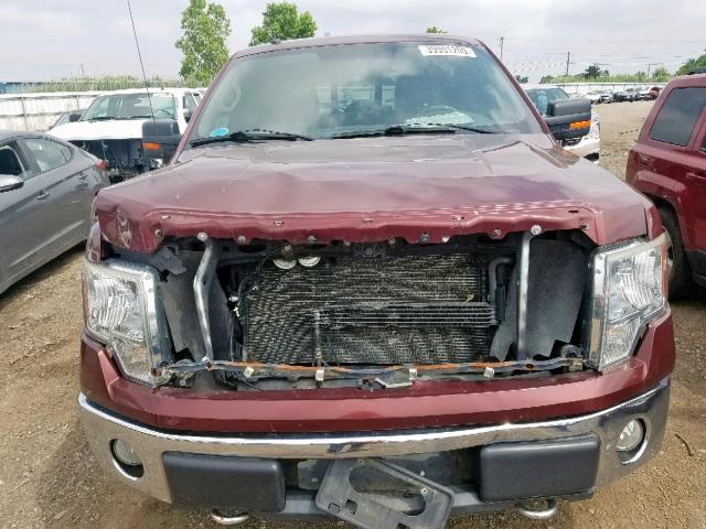 1FTEW1E89AFC01953 - 2010 FORD F150 SUPER MAROON photo 9