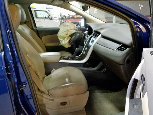 2FMDK4JC6DBA39378 - 2013 FORD EDGE SEL BLUE photo 5