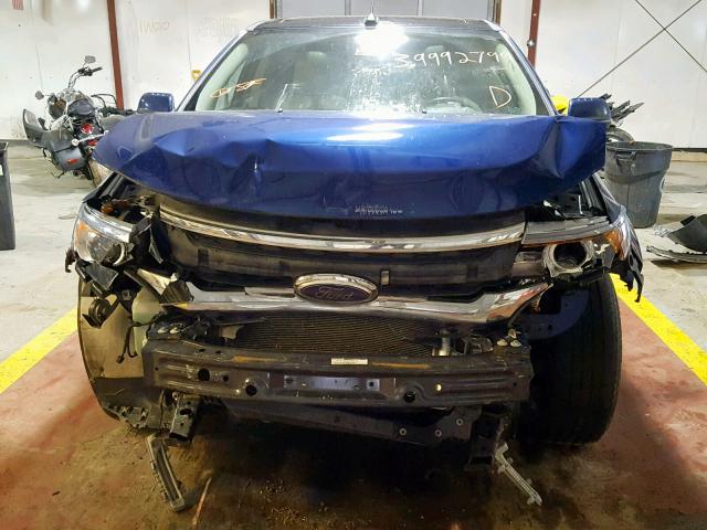 2FMDK4JC6DBA39378 - 2013 FORD EDGE SEL BLUE photo 9