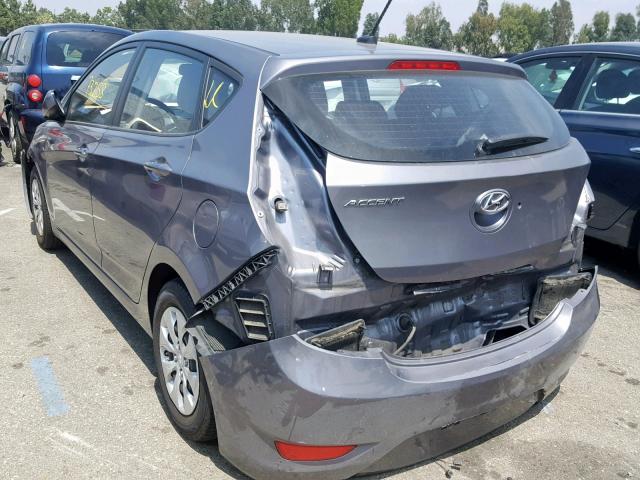 KMHCT5AE1GU260210 - 2016 HYUNDAI ACCENT SE GRAY photo 3