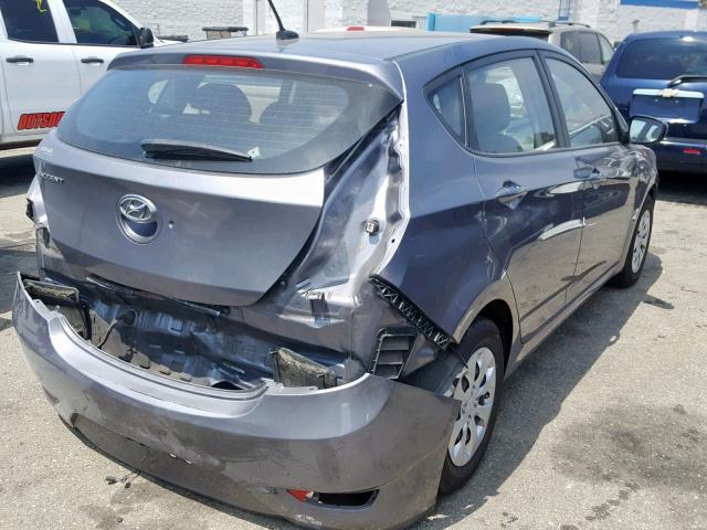 KMHCT5AE1GU260210 - 2016 HYUNDAI ACCENT SE GRAY photo 4