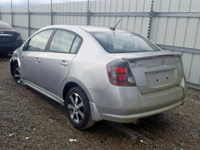 3N1AB6AP6CL698041 - 2012 NISSAN SENTRA 2.0 SILVER photo 3