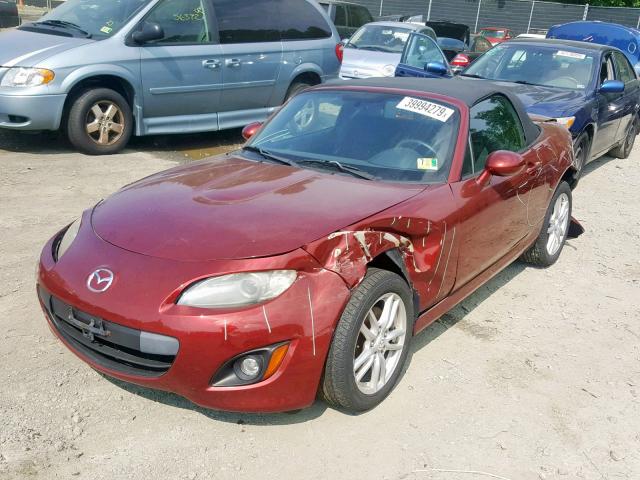 JM1NC25F690200416 - 2009 MAZDA MX-5 MIATA RED photo 2