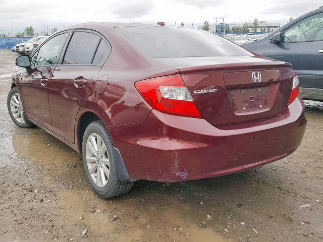 2HGFB2F96CH058332 - 2012 HONDA CIVIC EXL 红色 照片 3
