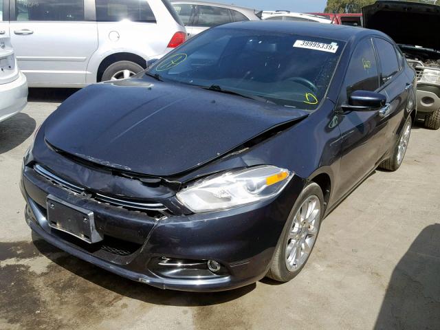 1C3CDFCAXDD681943 - 2013 DODGE DART LIMIT BLUE photo 2