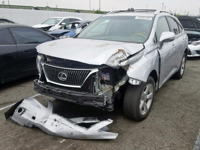 2T2ZK1BAXCC073170 - 2012 LEXUS RX 350 SILVER photo 2