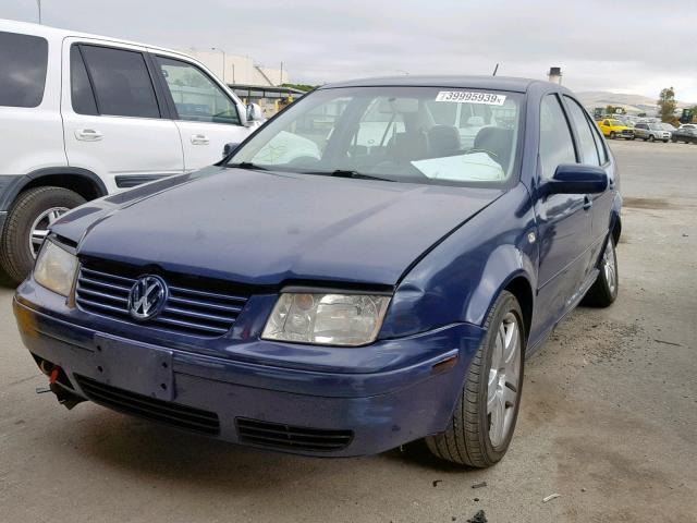 3VWSD69M01M150966 - 2001 VOLKSWAGEN JETTA GLS BLUE photo 2