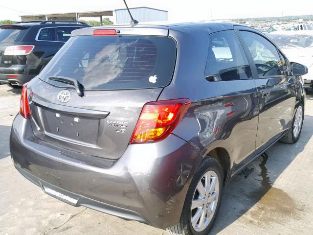 VNKJTUD36GA057127 - 2016 TOYOTA YARIS L GRAY photo 4