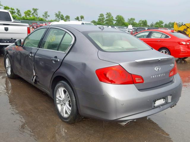 JN1CV6AR6DM350605 - 2013 INFINITI G37 GRAY photo 3