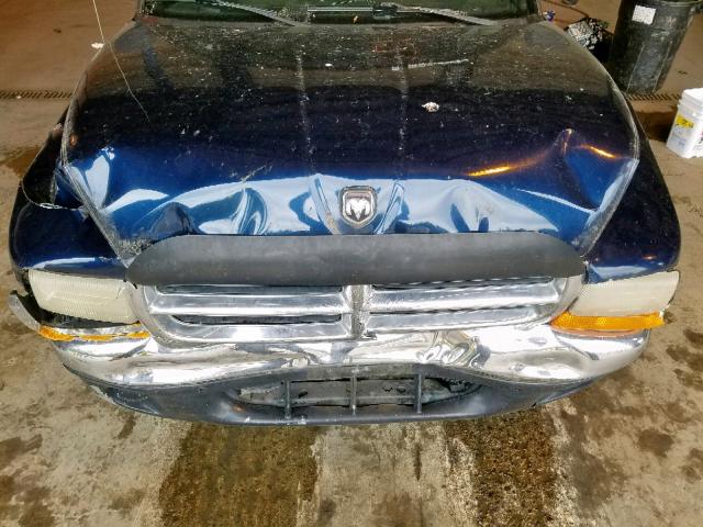 1B7GL22X5YS693658 - 2000 DODGE DAKOTA BLUE photo 7