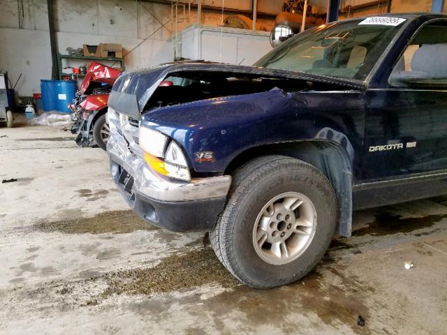 1B7GL22X5YS693658 - 2000 DODGE DAKOTA BLUE photo 9