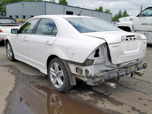 3FAHP0DC8CR302410 - 2012 FORD FUSION SPO WHITE photo 3