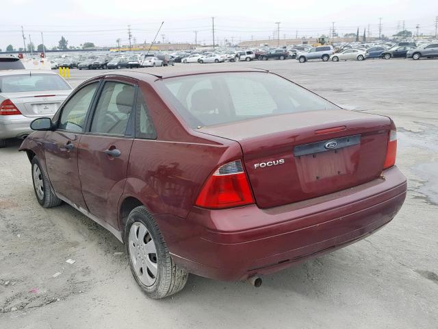 1FAFP34N77W303464 - 2007 FORD FOCUS ZX4 MAROON photo 3