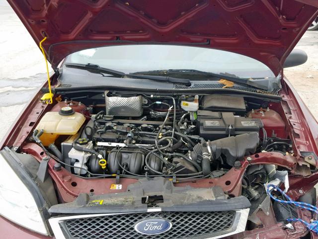 1FAFP34N77W303464 - 2007 FORD FOCUS ZX4 MAROON photo 7