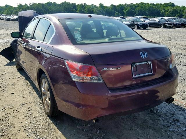 1HGCP36828A083347 - 2008 HONDA ACCORD EXL BURGUNDY photo 3