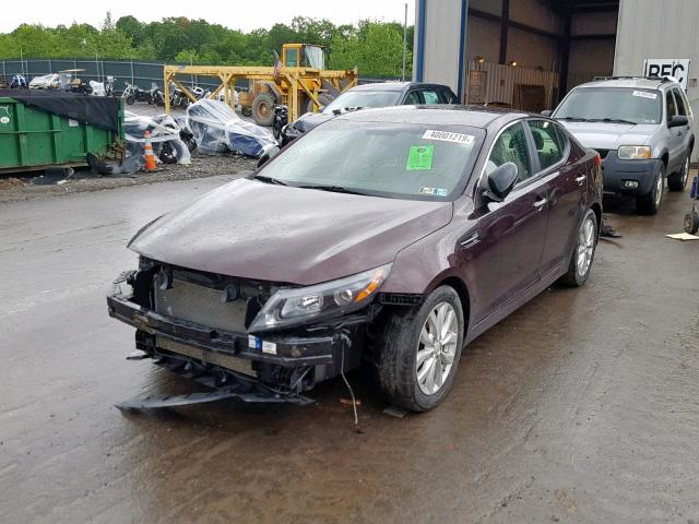 5XXGN4A76FG357385 - 2015 KIA OPTIMA EX BURGUNDY photo 2