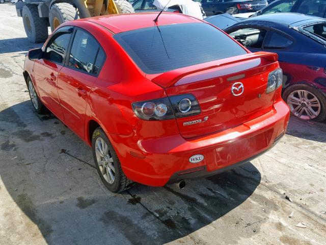 JM1BK12F371687876 - 2007 MAZDA 3 I RED photo 3