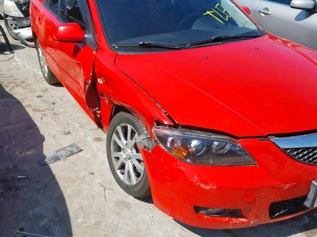 JM1BK12F371687876 - 2007 MAZDA 3 I RED photo 9