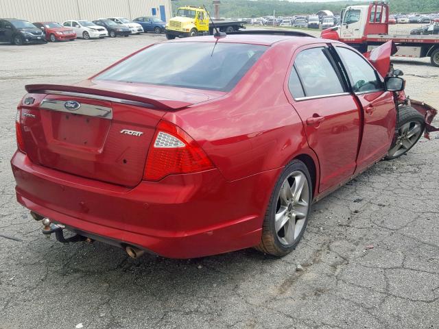 3FAHP0KC5BR266578 - 2011 FORD FUSION SPO RED photo 4