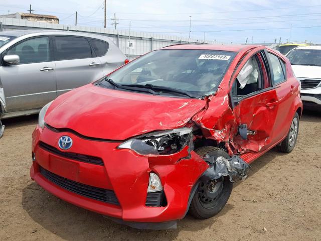 JTDKDTB37C1507319 - 2012 TOYOTA PRIUS C RED photo 2