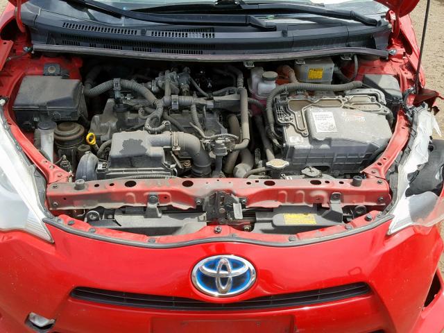 JTDKDTB37C1507319 - 2012 TOYOTA PRIUS C RED photo 7